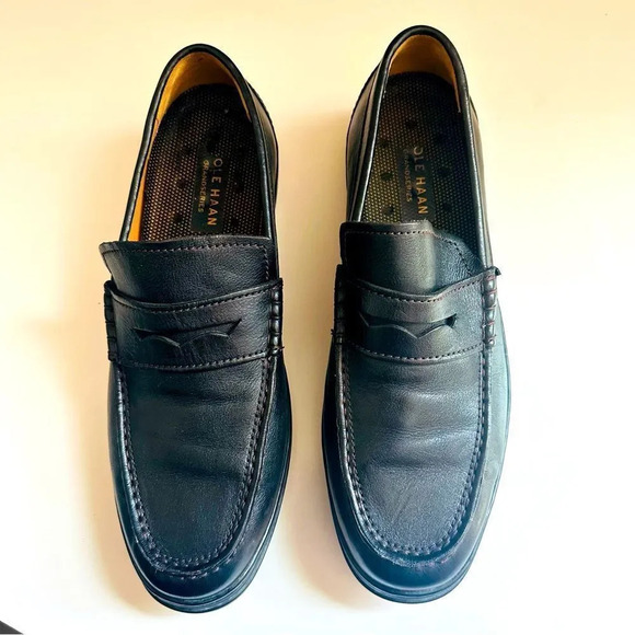 Cole Haan Hamlin Traveler Leather Penny Loafers display picture 3
